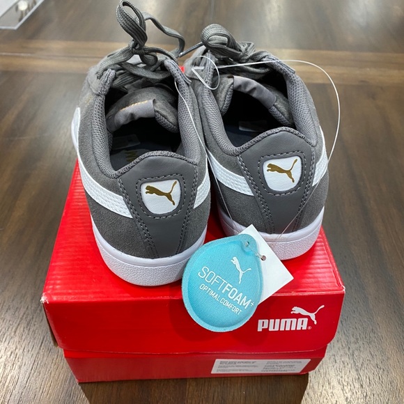 Puma Ladies Vikky Suede Sneakers Shoes - Grey - Picture 6 of 8